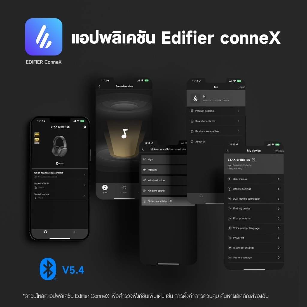 Edifier STAX SPIRIT S5 หูฟัง Planar Magnetic ไร้สาย Bluetooth 5.4 Hi-Res Audio and Hi-Res Audio Wireless