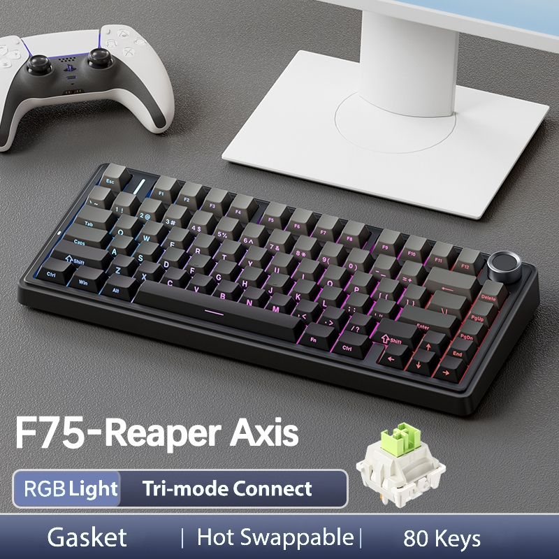 Aula F75 คีย์บอร์ดแบบกําหนดเอง Tri-Mode RGB Hot-swap รองรับการปรับแต่ง ...