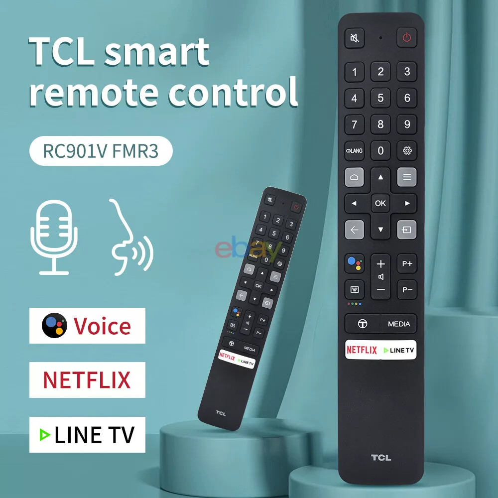 ใหม่ RC901V FMR3 สําหรับ TCL Voice TV รีโมทคอนโทรลพร้อม Netflix Line TV ...
