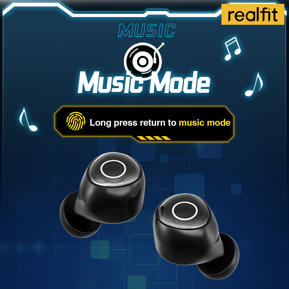 Realfit F4 AI หูฟังบลูทูธตัดเสียงรบกวนพร้อมไมโครโฟนควบคุม APP ปรับแต่งโหมดเกม EQ Latency ต่ํา Bluetooth 5.4