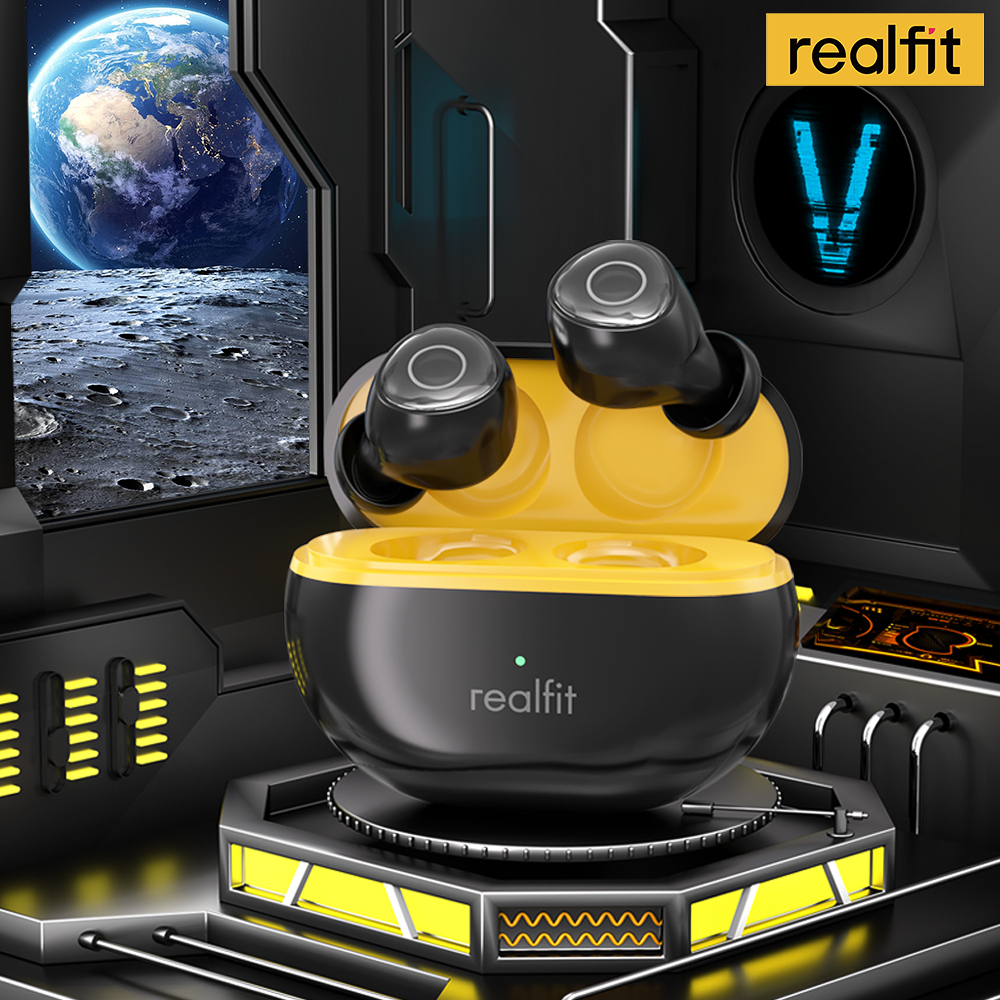 Realfit F4 AI หูฟังบลูทูธตัดเสียงรบกวนพร้อมไมโครโฟนควบคุม APP ปรับแต่งโหมดเกม EQ Latency ต่ํา Bluetooth 5.4