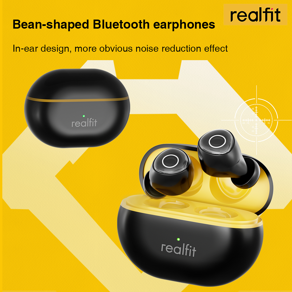 Realfit F4 AI หูฟังบลูทูธตัดเสียงรบกวนพร้อมไมโครโฟนควบคุม APP ปรับแต่งโหมดเกม EQ Latency ต่ํา Bluetooth 5.4