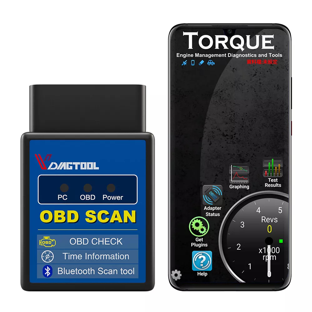 VDIAGTOOL OBD2 บลูทูธ OBD เครื่องสแกนเนอร์รถยนต์ ECU Diagnostic Scan ...
