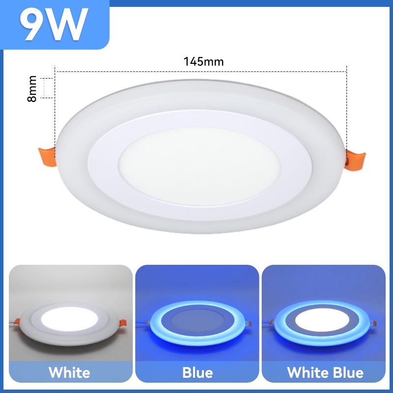 โคมไฟติดเพดาน LED ดาวน์ไลท์ แสงสีขาว+ฟ้า โคมไฟดาวน์ไลท์ ไฟติดเพดาน LED ...