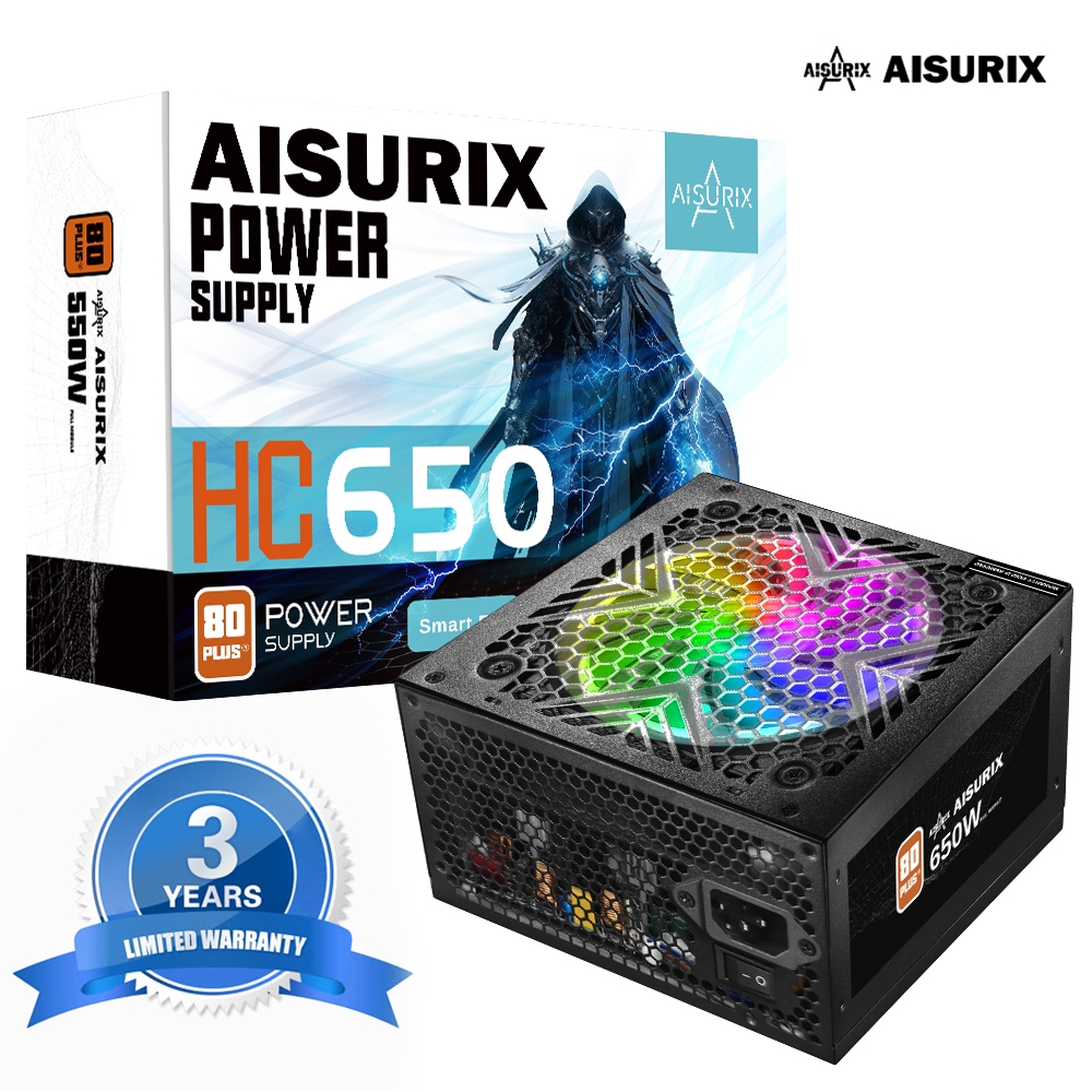 AISURIX 650W PSU Power Supply 650W Gaming 650 Watt 80+ Bronze black ...