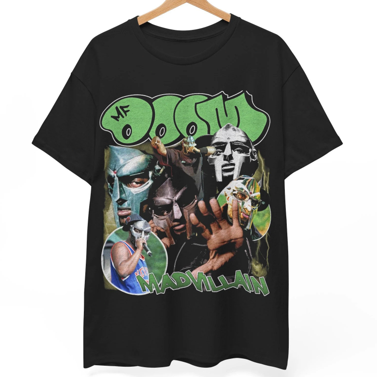เสื้อ Mf Doom วินเทจ, Mf Doom Merch Mad Villain โปสเตอร์กราฟิก Tee ...