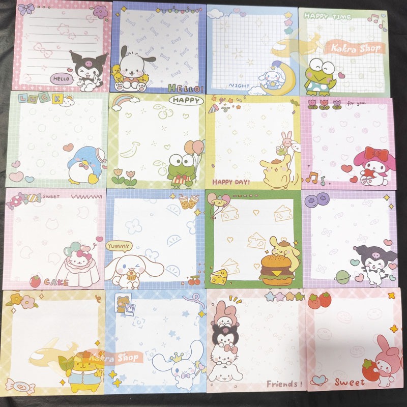 320หน้า Sanrio Sticky Notes ซานริโอ กระดาษโน้ต Kuromi Cinnamoroll ...