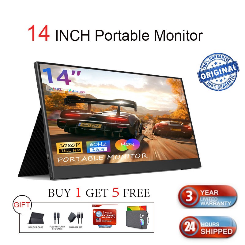 DITU จอภาพแบบพกพา 15.6-Inch หน้าจอสัมผัส portable LED FULL HD Gaming ...