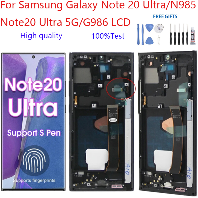 ไม่มีไหม้หรือวัย Note 20 Ultra Screen Assembly สําหรับ Samsung Galaxy ...