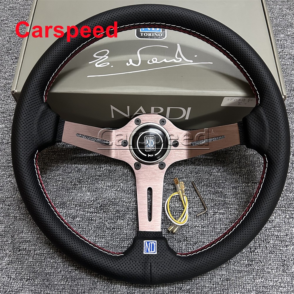 14 นิ้ว 350 มม. NARDI รถ Racing Sport พวงมาลัยหนังกรอบสีเทา | Shopee ...