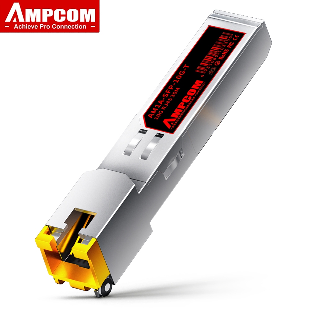 AMPCOM ตัวรับส่งสัญญาณโมดูลไฟเบอร์ออปติคอล 1.25G และ 10G RJ45 SFP RJ45 ...