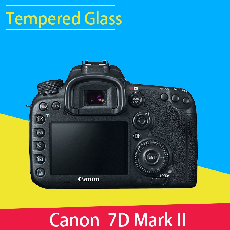 Canon 7D2 กระจกนิรภัยป้องกันหน้าจอฟิล์ม LCD สําหรับ Canon EOS 7D Mark ...