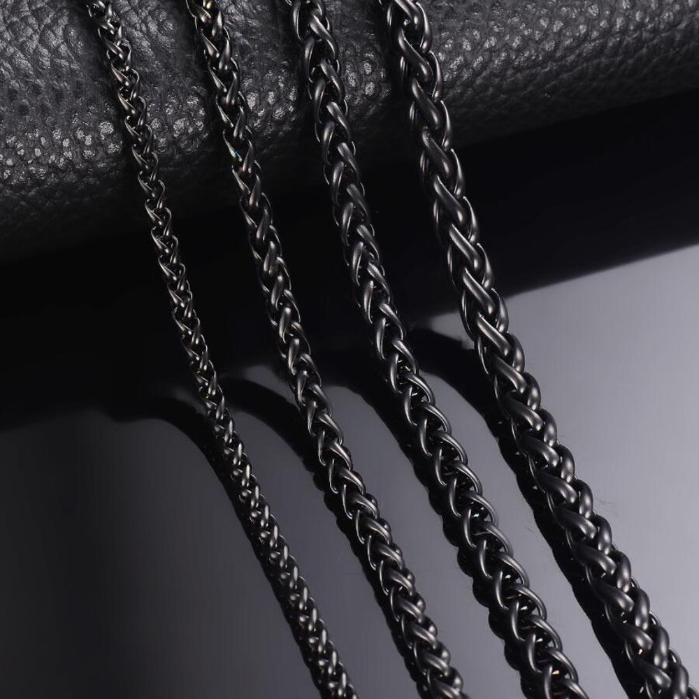 1 ชิ้นแฟชั่นสีดําสี Keel Link Chain สร้อยคอสําหรับผู้ชาย Hiphop สร้อยคอ ...