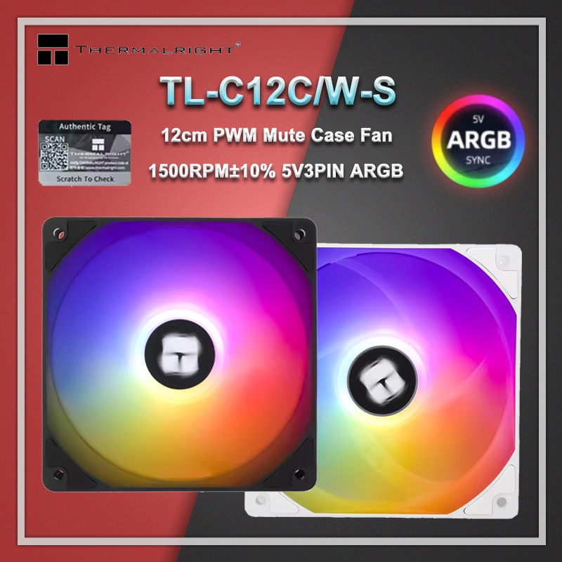 Thermalright TL-C12C-S X5 CPU-Luftlüfter 120mm ARGB Gehäusekühlerlüfter, PWM Silent Computer