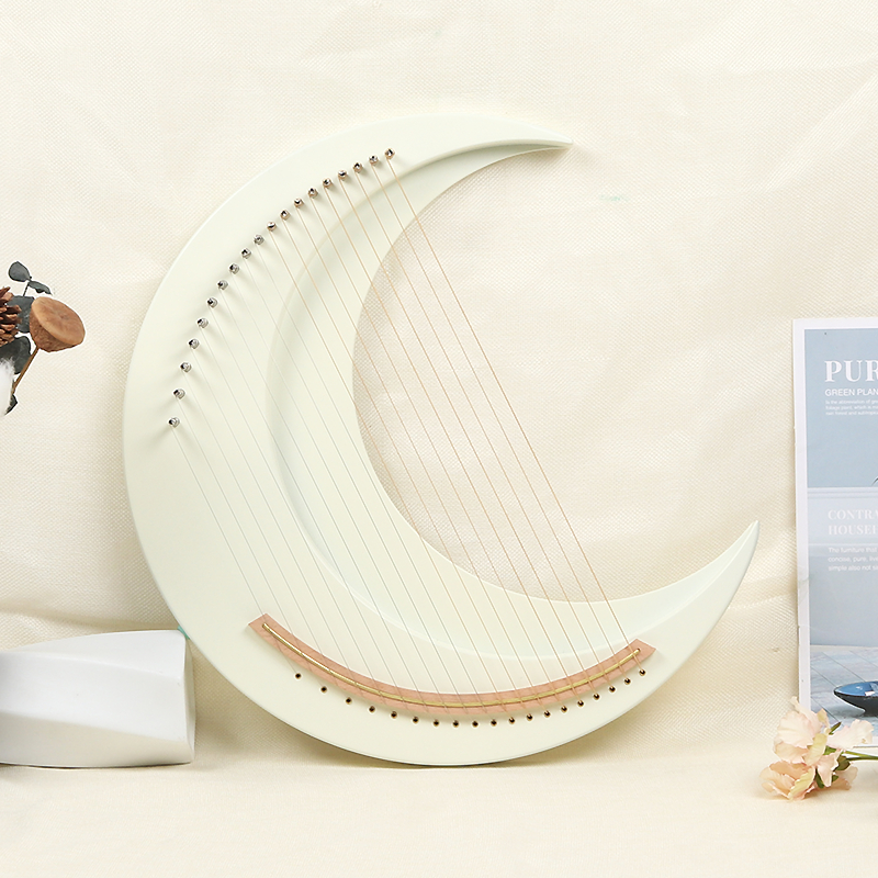 7/19 Strings Moon Lyre Harp เครื่องดนตรีแบบพกพา Stringed Instrument ...