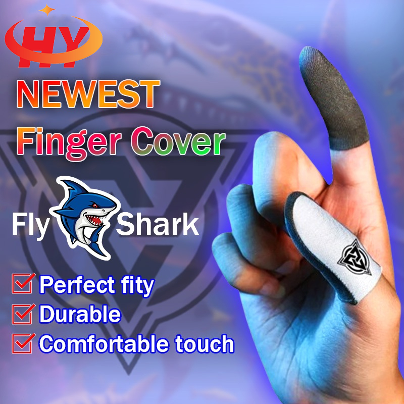 Hy Fly Shark Gaming Finger Sleeve เกมมือถือถุงมือสําหรับ PUBG Breathable Finger Sleeve ปลายนิ้ว Anti-slip Silver Fiber Gaming Cover
