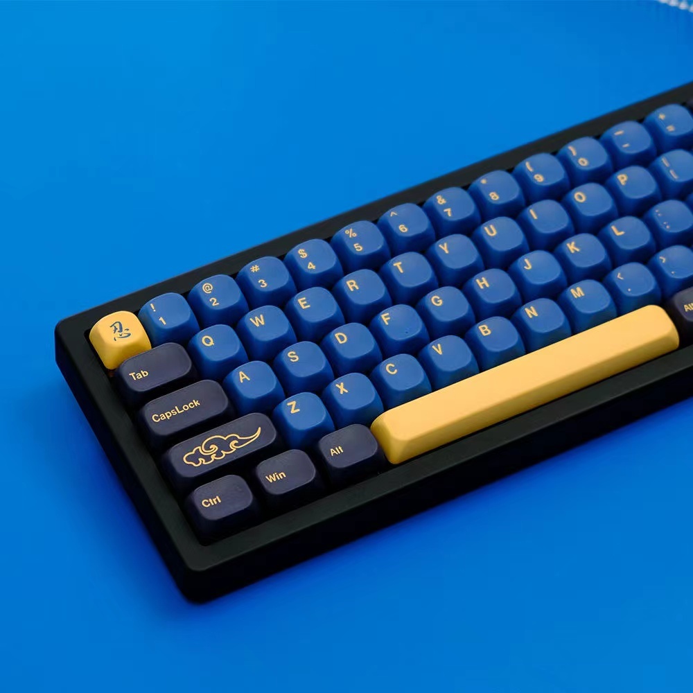 131keys Blue Samurai Keycaps KOA โปรไฟล์ PBT Dye Sublimation คํา MOA ...