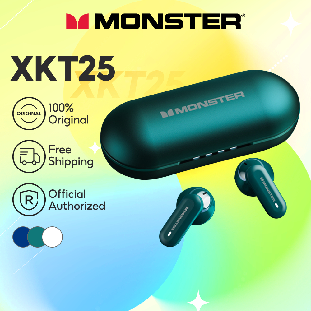 Monster XKT25 ไร้สายบลูทูธ 5.4 หูฟัง Latency ต่ําขนาดใหญ่ความจุหูฟัง ...
