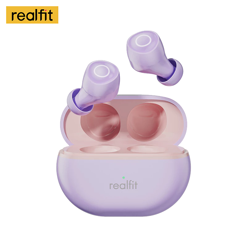 realfit F4 HiFi HD Bass หูฟัง Bluetooth 5.4 โทรชุดหูฟังบลูทูธไร้สาย ลดเสียงรบกวน ANC จับคู่ชุดหูฟังบลูทูธพร้อมไมโครโฟนอย่างรวดเร็ว