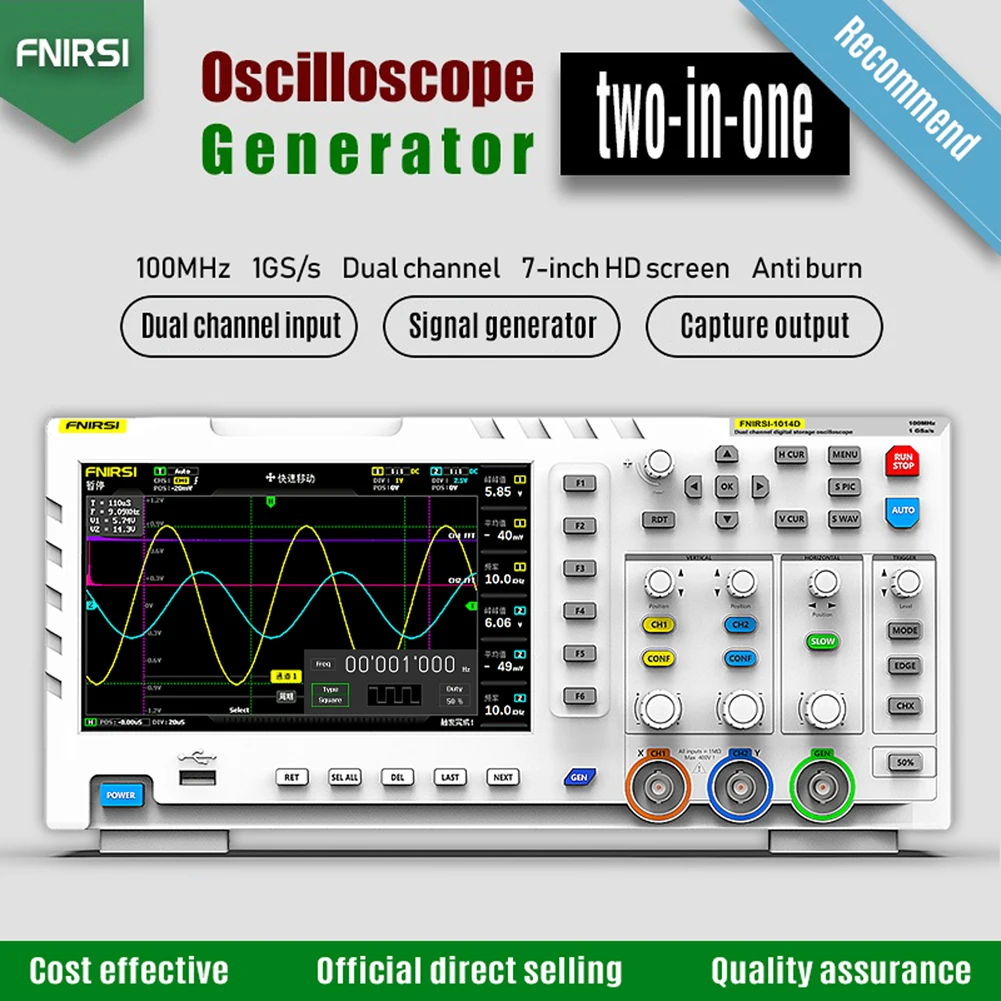 FNIRSI 1014D Digital Oscilloscope 2 In 1 Dual Channel Input Signal - Foto 6