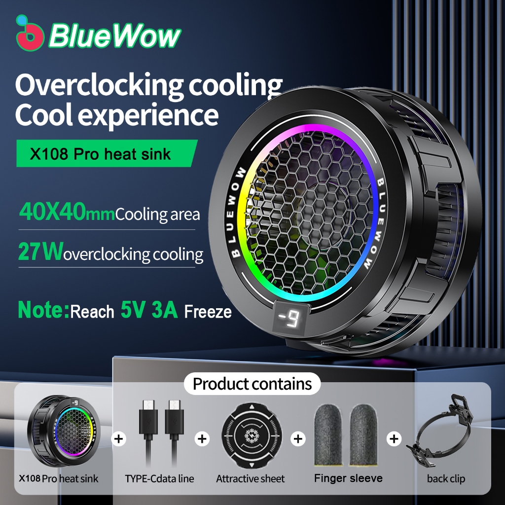 [2024 ใหม่] BlueWow 27W X108 หม้อน้ําโทรศัพท์สําหรับโทรศัพท์มือถือ พัด ...