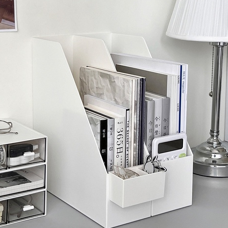 Muji สไตล์ Bookend ชั้นวางแฟ้ม Simple Desktop Storage Box Storage Rack ...