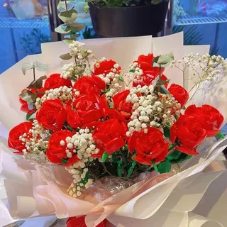 โปรโมชั่น Flash Sale : บล็อกตัวต่อ ช่อดอกกุหลาบ 🌹จัดส่งจากกรุงเทพฯ🌹ช่อดอกไม้ ดอกไม้ diy ของเล่น แต่งบ้าน ให้แฟน ของขวัญ ของขวัญวันวาเลนไทน์<Nancy>