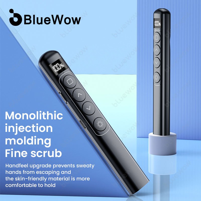 Bluewow RF2.4GHZ ปากกาพลิกไร้สาย PPT สไลด์ USB ชาร์จ Clicker สําหรับ ...