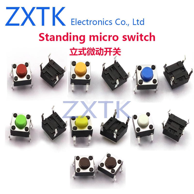 50pcs ยืน Micro switch Tactile Tact Mini Push ปุ่มสวิทช์ SMD 4pin Micro ...