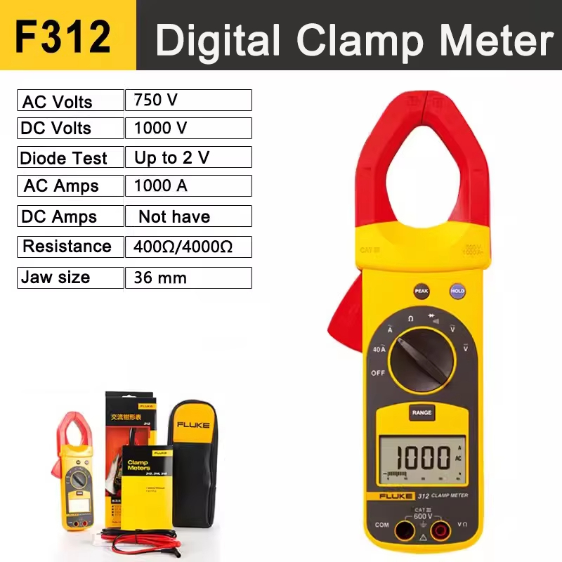 Fluke 312 Original Digital Clamp Meter/เครื่องทดสอบมัลติมิเตอร์วัดกระแส ...