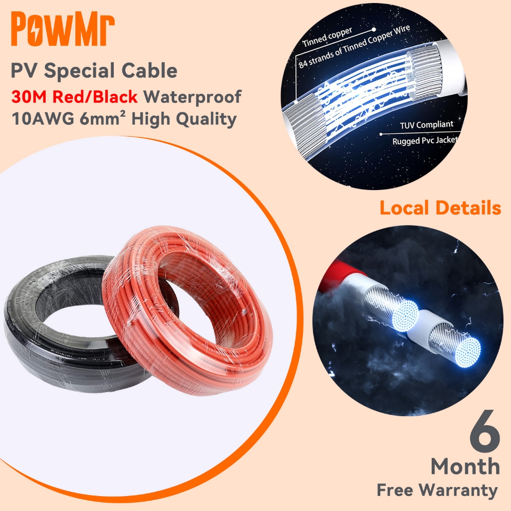 AW653RD 6MMX1R RED 10AWG AUTO 30M PER ROLL OF 30M AW653RD AUTO