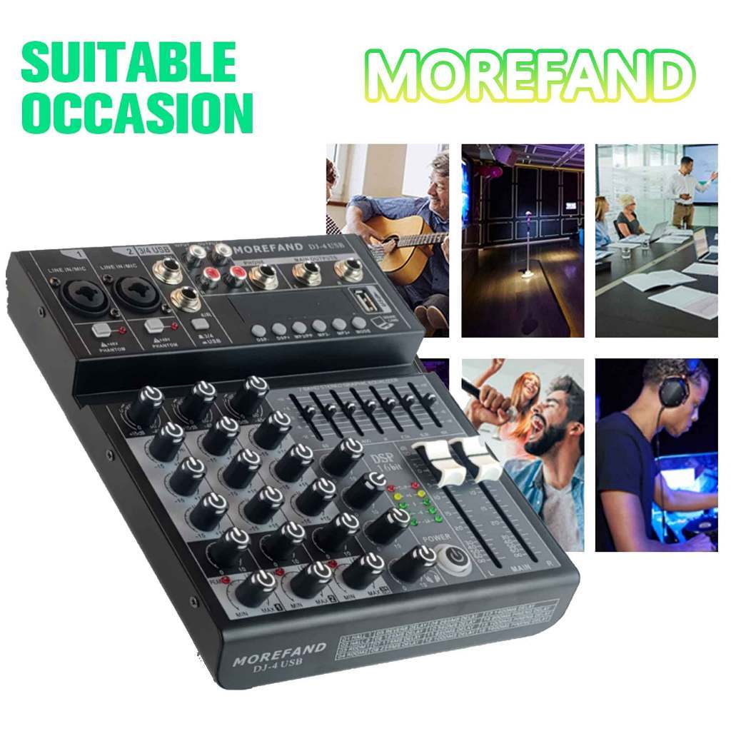 Professional Audio Mixer DJ4/6/8 4/6/8 ช่อง USB เครื่องขยายเสียง ...