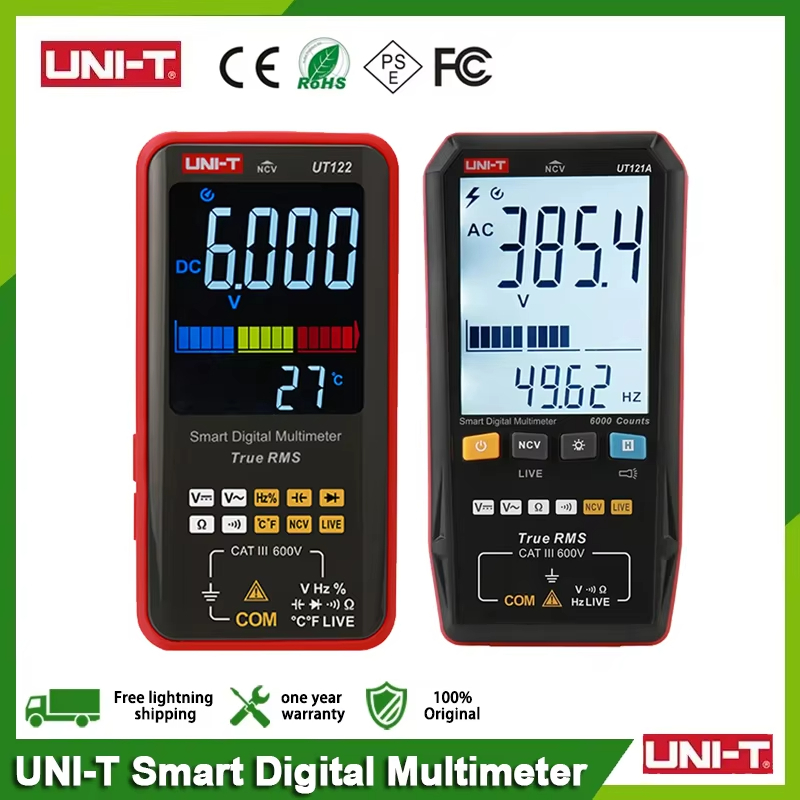 Uni-t UT121 UT122 มัลติมิเตอร์แบบดิจิตอลระดับมืออาชีพอัจฉริยะโหมดแสดงผล ...