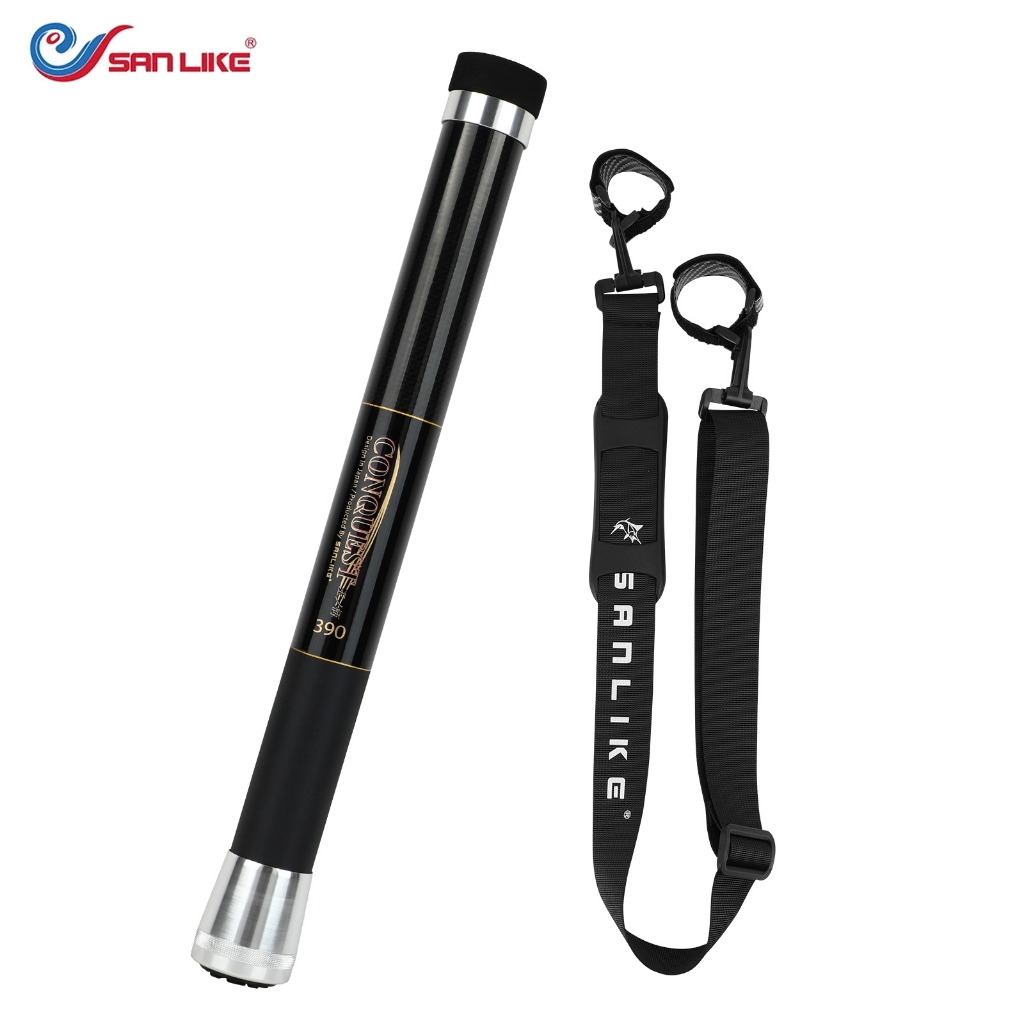 Sanlike ตกปลาสุทธิแก้วเส้นใย Pole Fishing Rod พับ Telescopic Pole ...