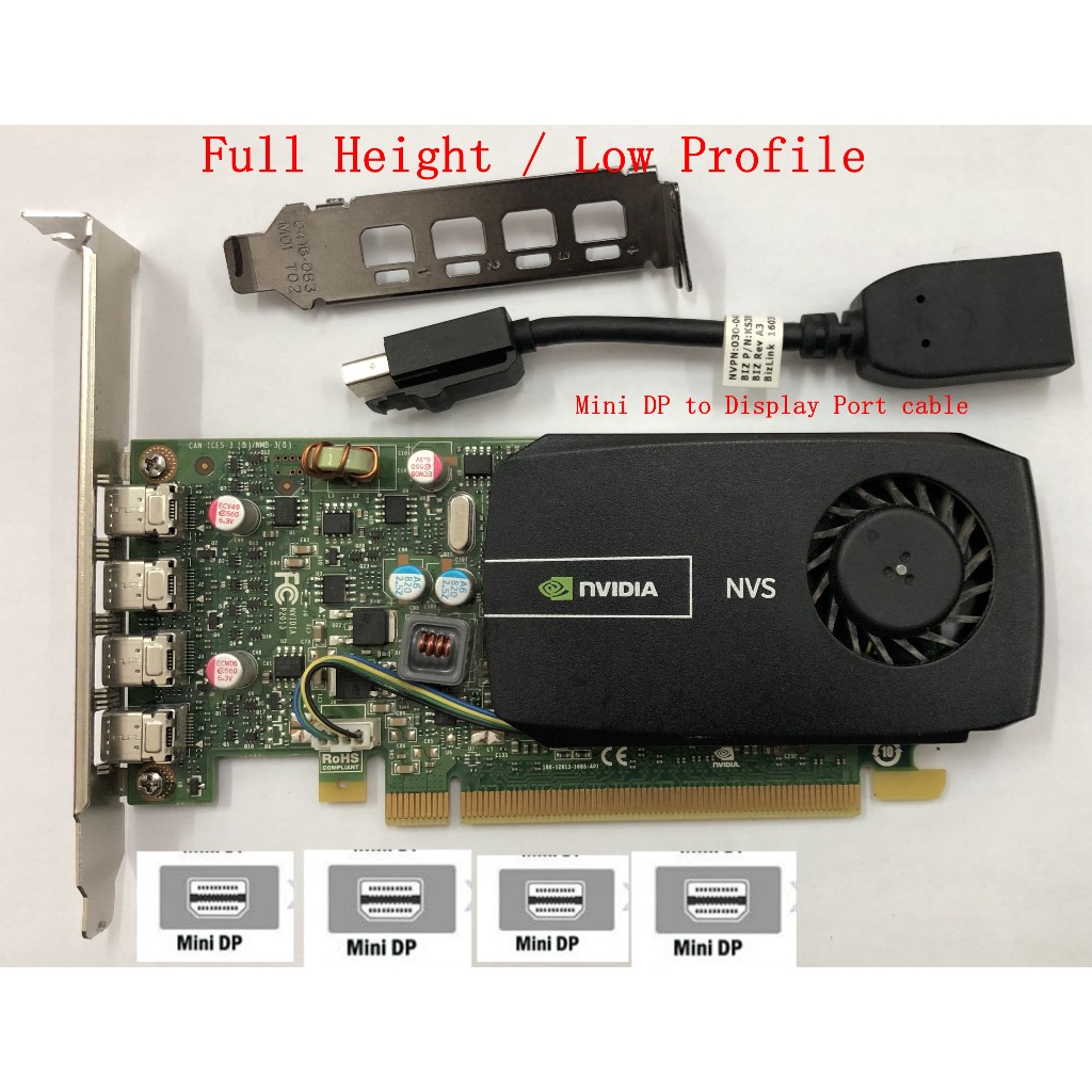 Nvidia GEFORCE GT 730 745 QUADRO K600 K620 NVS 510 Dell AMD Radeon R5 ...