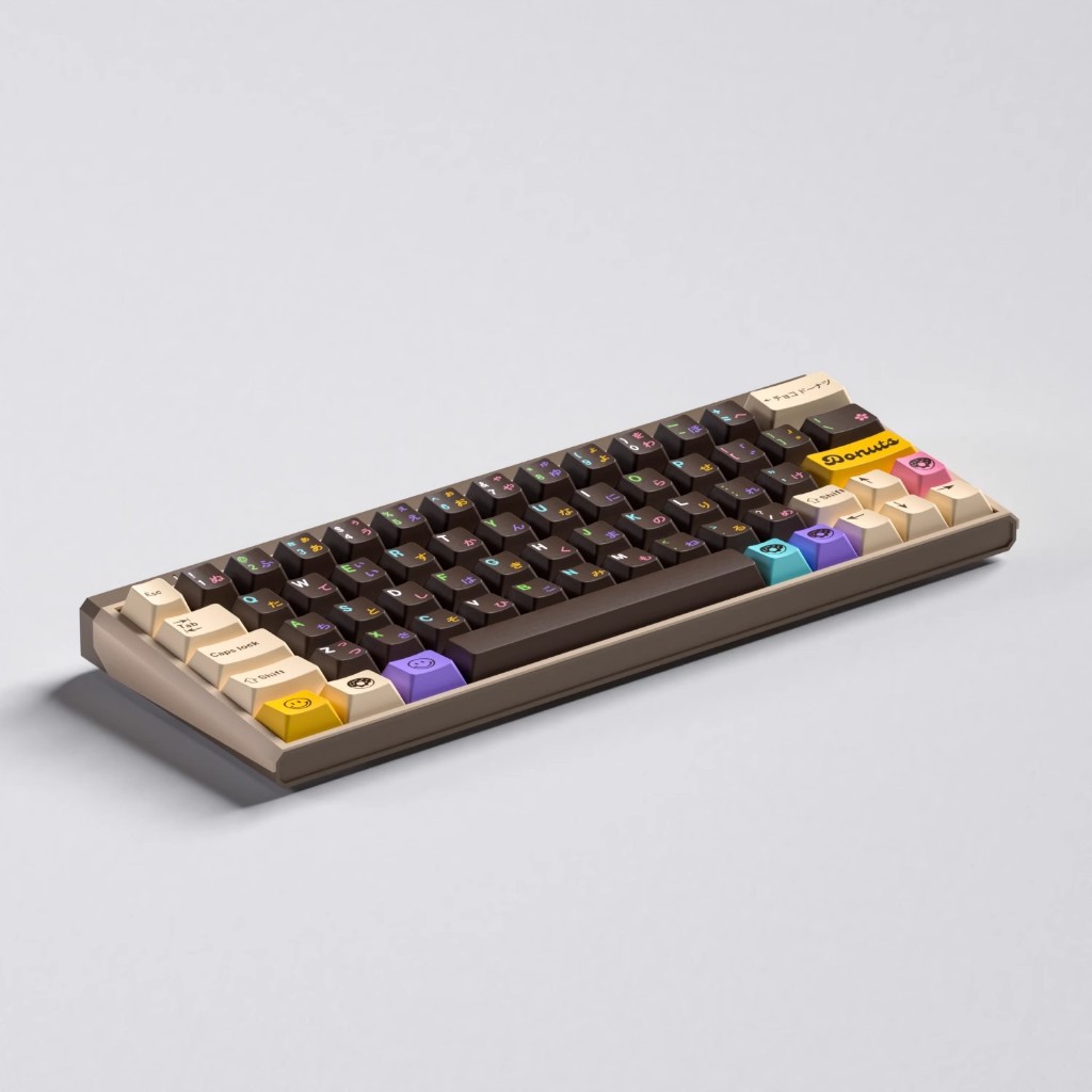 Chocolate donut keycaps cherry profile PBT material 129keys Dye-sub ...