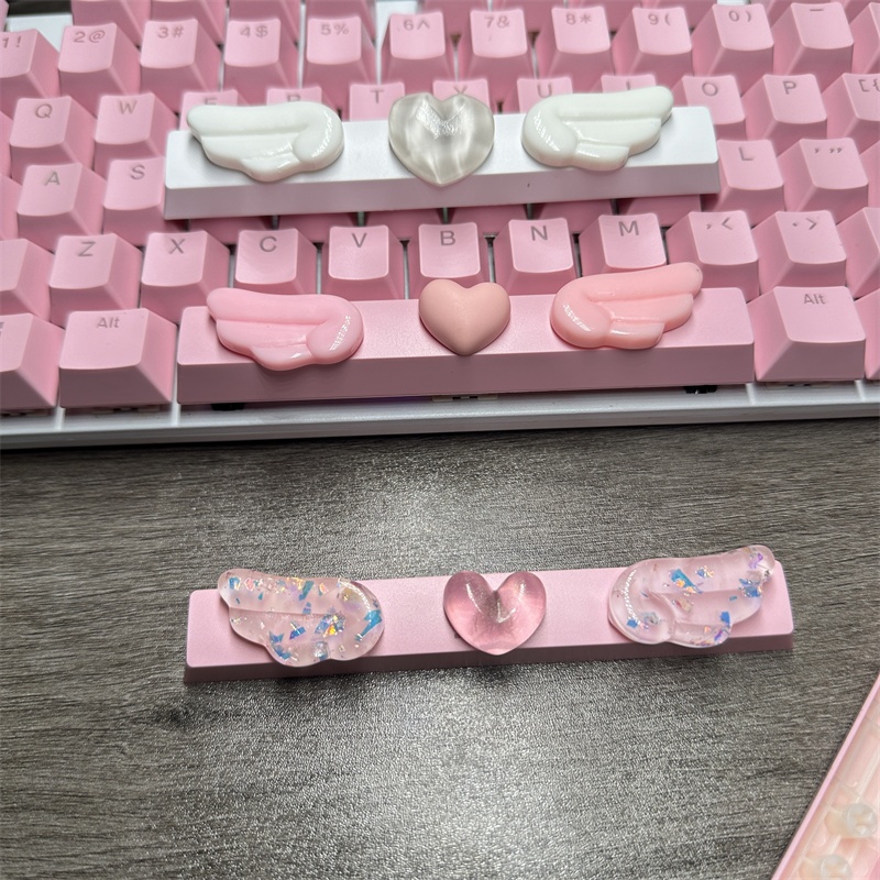 น่ารัก Heart Wings Keycaps Handmade 6.25u Space Keycaps อาหารเสริม ...