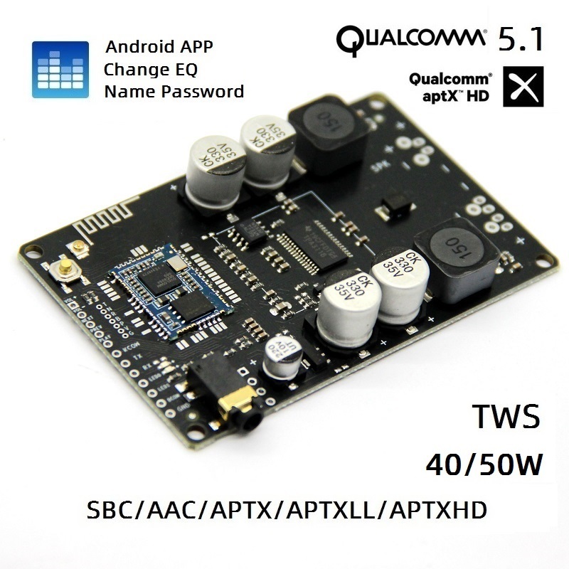 App เปลี่ยนรหัสผ่าน EQ Bluetooth 5.1 Qualcomm QCC3034 พร้อมกล่องคู่ AUX ...