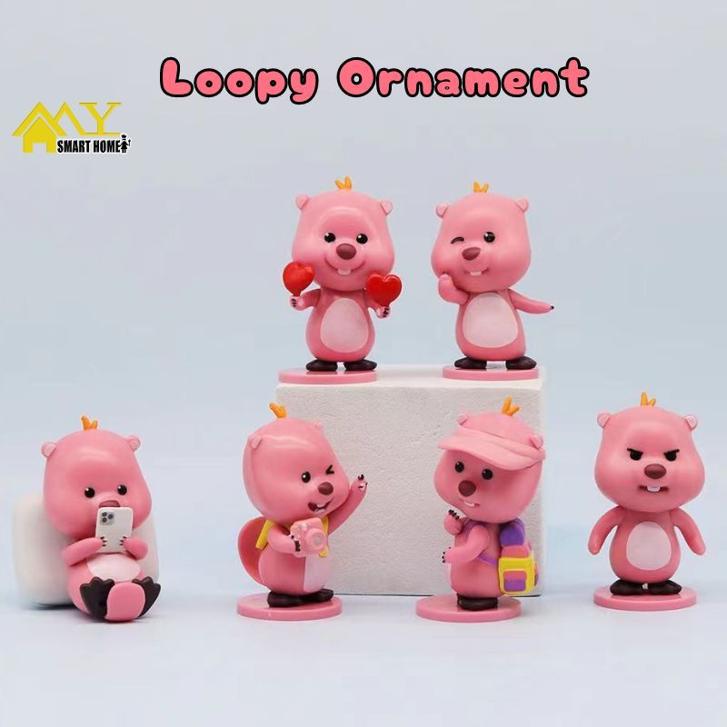 7.8 ซม.การ์ตูน Loopy Handmade กล่องตาบอดสีชมพู Lucky ตุ๊กตาน่ารักตกแต่ง ...