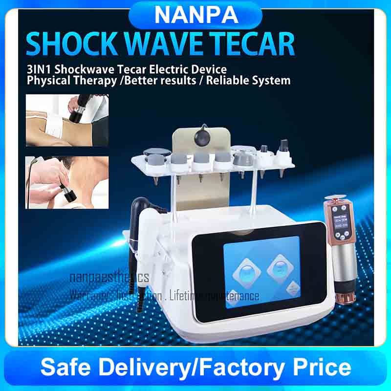 3in1 TECAR เครื่อง Shockwave สําหรับเครื่องนวดบรรเทาอาการปวดใช้งานง่าย ...