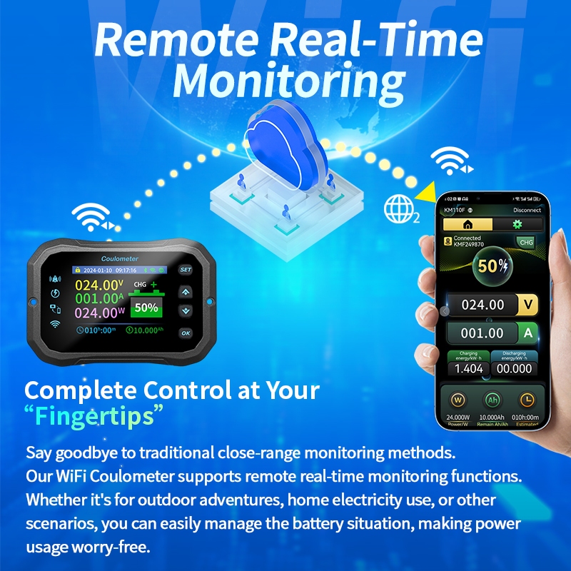 Junctek 100A-600A KM-F Series WiFi Remote RV Coulmb เมตรรถยนต์ไฟฟ้า ...
