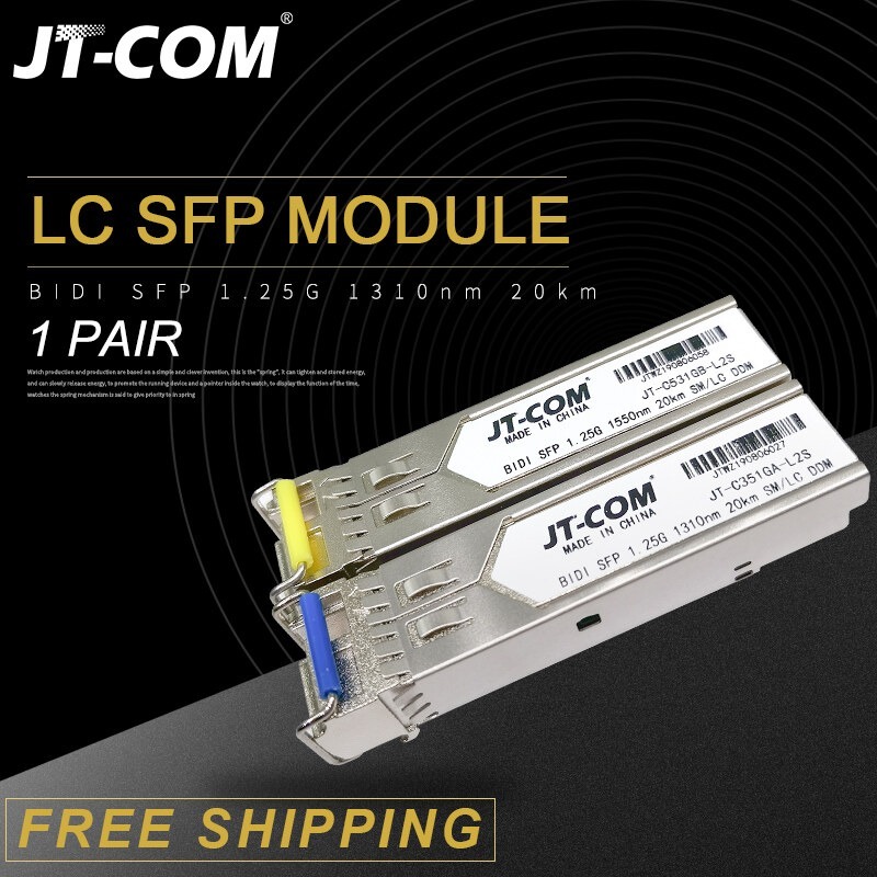 JT-COM 1 คู่ 1.25G SFP โมดูล LC 3KM/20KM/40KM/80KM/120KM BIDI 1000mbps ...