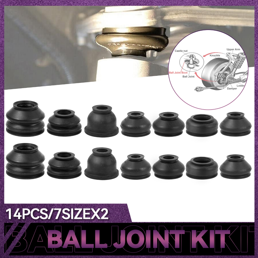 14x Universal Ball Joint Turn Rods ยางฝุ่น Boot Cover เปลี่ยนควบคุม Arm ...