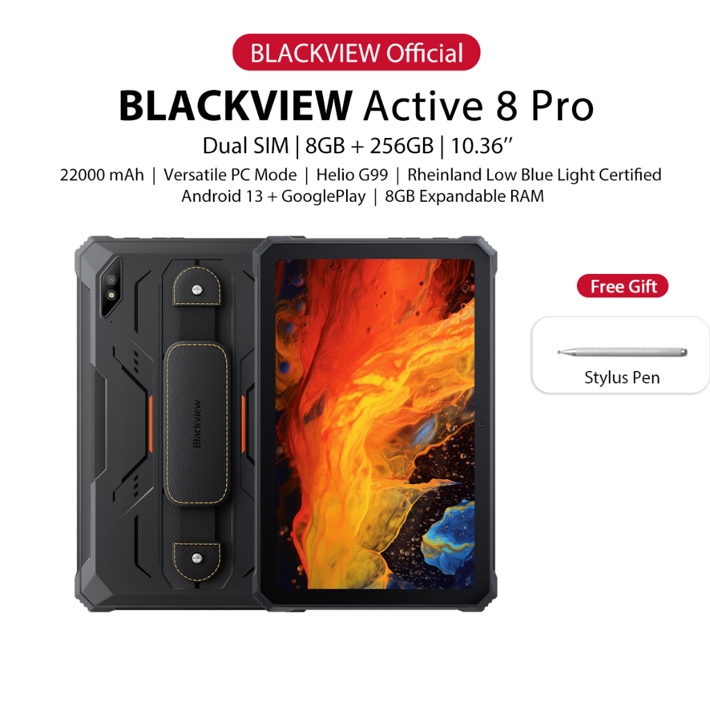 Blackview Active 8 Pro แท็บเล็ตที่ทนทาน Android (10.36 / 8GB + 256GB ...