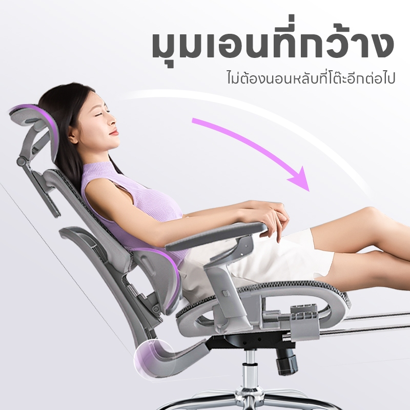 YISONG รุ่น X360 เก้าอี้สีขาว เก้าอี้สีเทา เก้าอี้ทํางาน เก้าอี้เกมมิ่ง ปรับเอนได้ Ergonomic chair 7D อัพเกรดที่วางแขน พื้นผิวตาข่ายไหมเย็นพิเศษที่พัฒนาใหม่