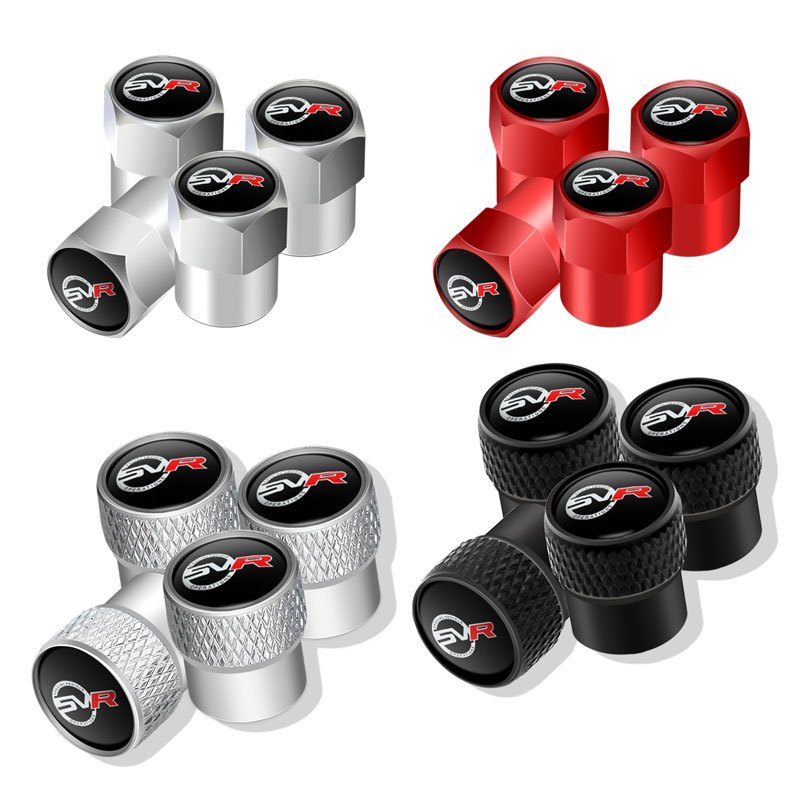 4 ชิ้น/เซ็ต SVR โลโก้รถโลหะล้อยางวาล์วหมวก Tyre Rim Stem Airdust กัน ...