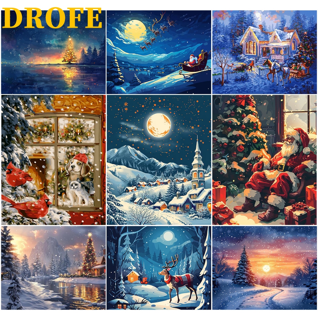 Drofe,ระบายสีตามตัวเลขมีกรอบ,คริสต์มาส,ระบายสี,paint by number,ภาพระบายสี,ภาพระบายสีตามตัวเลข,ศิลปะ,ระบายสีตามตัวเลขหลักสิบบ,ชุดระบายสีตามตัวเลข,ระบายสีรูปภาพ,สมุดระบายสี,ของแต่งห้อง,แต่งห้อง,จัดห้องน