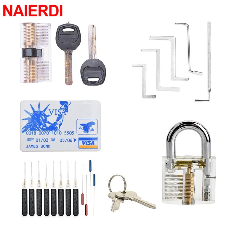 Naierdi เครื่องมือช่างกุญแจ Lock Pick Set Broken Key Extractor พร้อม ...