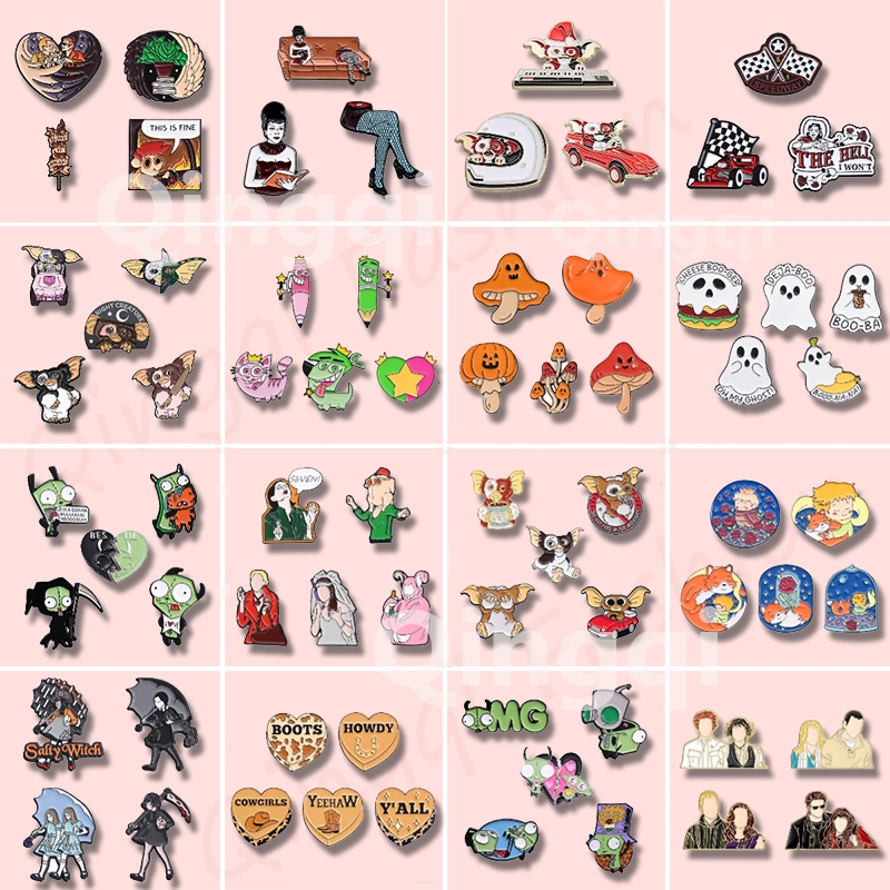 2-6 ชิ้น Punk Gothic เข็มกลัด Pins ภาพยนตร์สยองขวัญ TV เข็มกลัดปก Badge ...