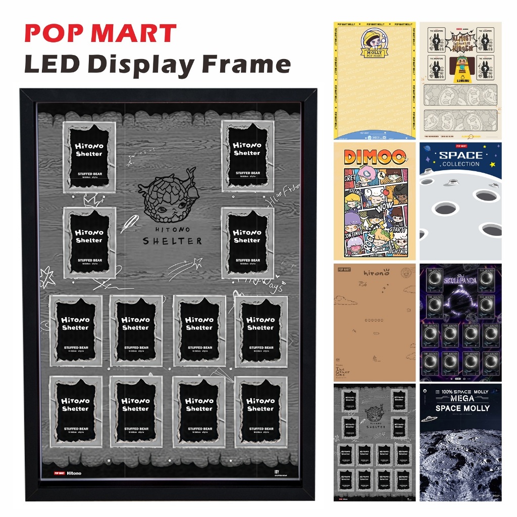 POP MART LED Display Frame Standing & Wall-mounted For MOLLY/DIMOO ...